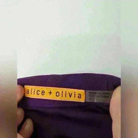 Alice + Olivia Womens Purple Mock Neck Romantic Midi Party Evening Dress 0 - Picture 2 of 11